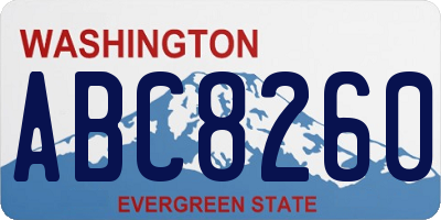 WA license plate ABC8260