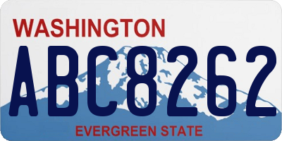 WA license plate ABC8262