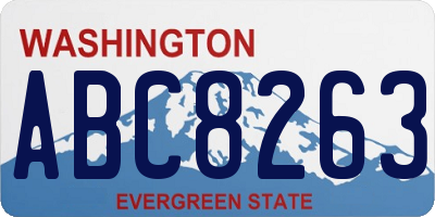 WA license plate ABC8263