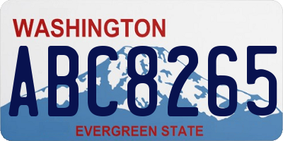 WA license plate ABC8265