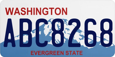 WA license plate ABC8268