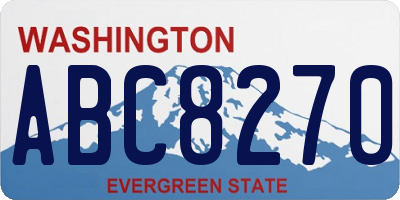 WA license plate ABC8270