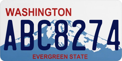 WA license plate ABC8274