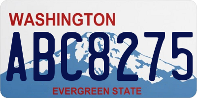WA license plate ABC8275