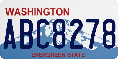WA license plate ABC8278
