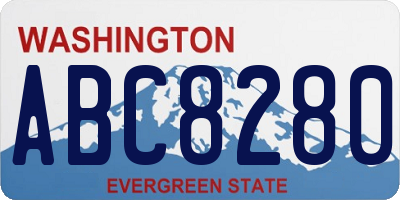 WA license plate ABC8280