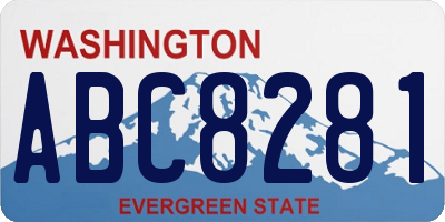 WA license plate ABC8281