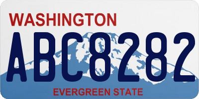 WA license plate ABC8282
