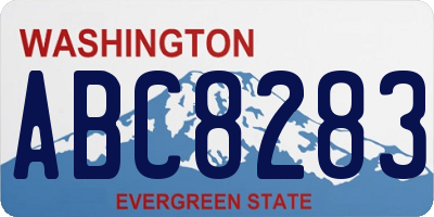 WA license plate ABC8283