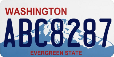 WA license plate ABC8287
