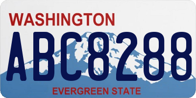 WA license plate ABC8288