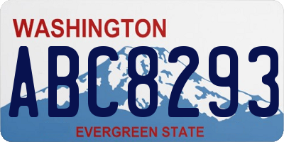 WA license plate ABC8293