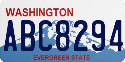 WA license plate ABC8294