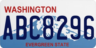 WA license plate ABC8296