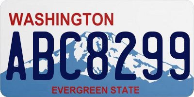 WA license plate ABC8299