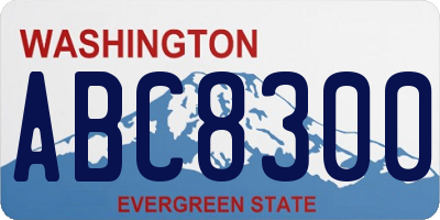 WA license plate ABC8300