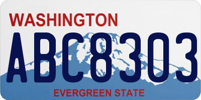 WA license plate ABC8303