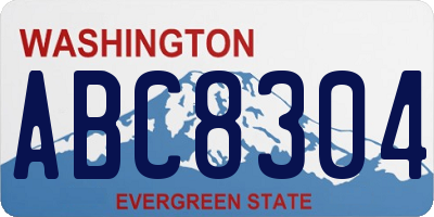 WA license plate ABC8304