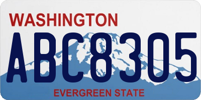 WA license plate ABC8305