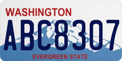 WA license plate ABC8307