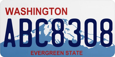 WA license plate ABC8308