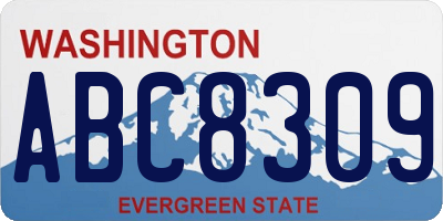 WA license plate ABC8309