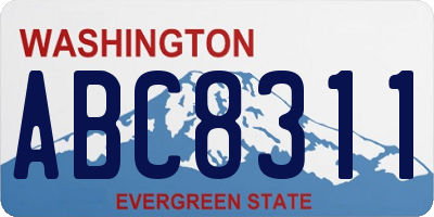 WA license plate ABC8311