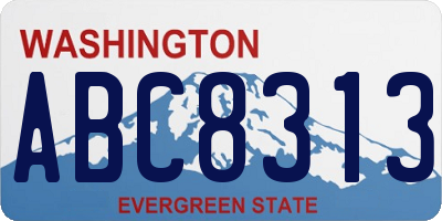 WA license plate ABC8313