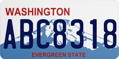 WA license plate ABC8318