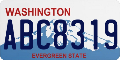 WA license plate ABC8319