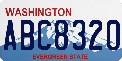 WA license plate ABC8320