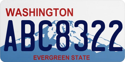 WA license plate ABC8322