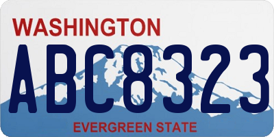 WA license plate ABC8323