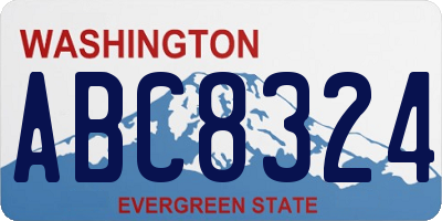 WA license plate ABC8324