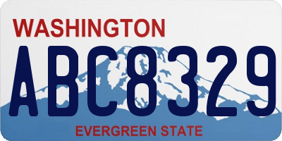 WA license plate ABC8329