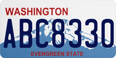 WA license plate ABC8330
