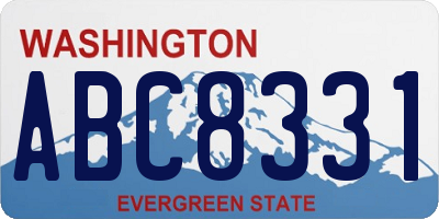 WA license plate ABC8331