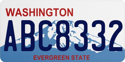 WA license plate ABC8332