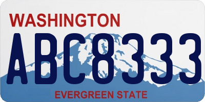 WA license plate ABC8333
