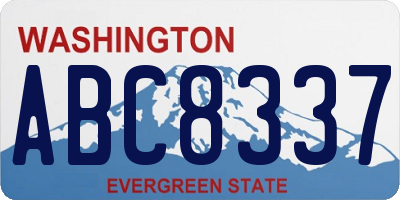 WA license plate ABC8337