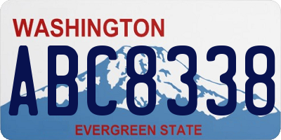 WA license plate ABC8338