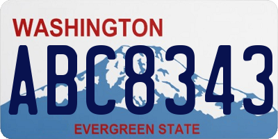 WA license plate ABC8343