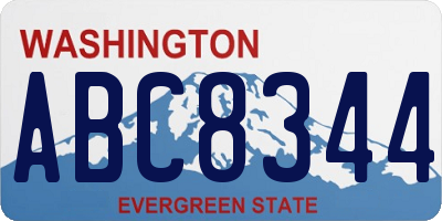 WA license plate ABC8344