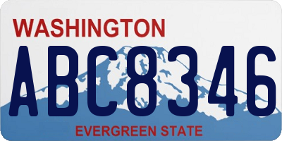 WA license plate ABC8346