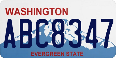 WA license plate ABC8347