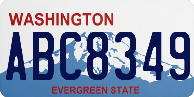 WA license plate ABC8349