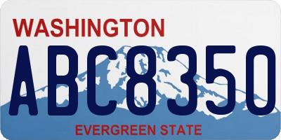 WA license plate ABC8350
