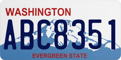 WA license plate ABC8351