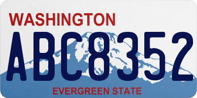 WA license plate ABC8352