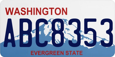 WA license plate ABC8353
